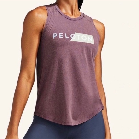 Peloton Muscle Tank Top - Purple Graphic Workout Tee Size Medium - Picture 1 of 5
